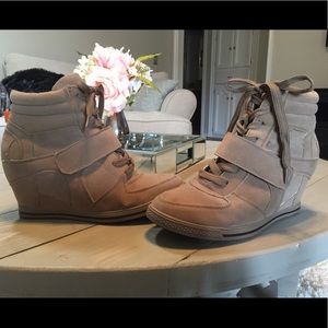 Lace up Velcro Sneaker Wedges